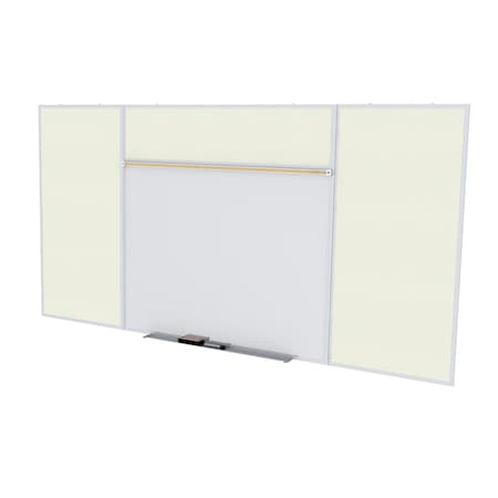 Ghent Combo Whiteboard/Bulletin, Mag Por/Vnyl, Styl E, 4 ft H x 12 ft W, Ivory SPC412E-V-185